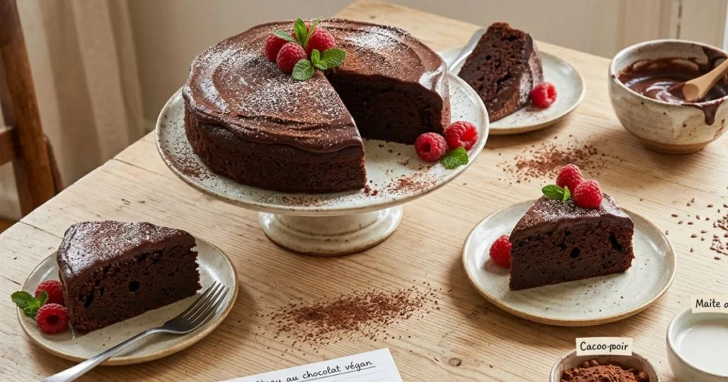 Image actuelle : Recette de gâteau au chocolat végan