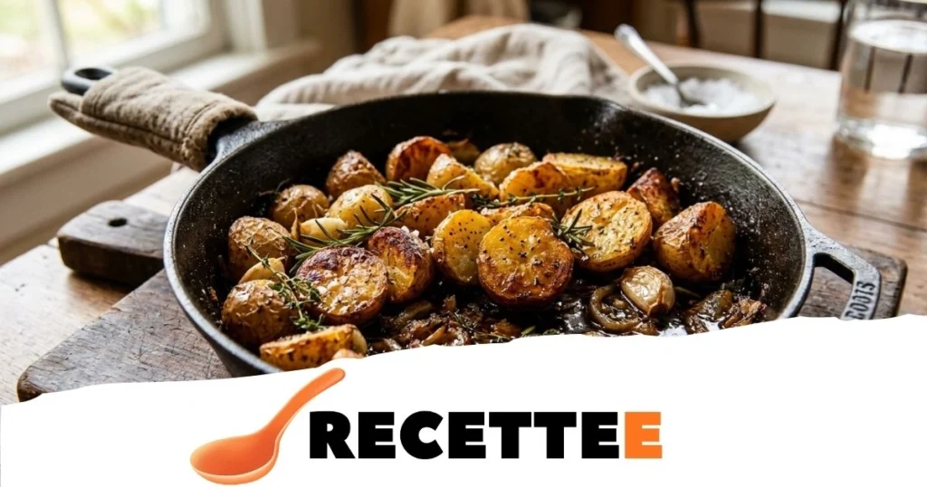 Les pommes de terre rôties au jus de cuisson